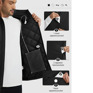 Gilet matelassé personnalisé avec logo, veste d'équitation, vêtements d'hiver décontractés, vêtements d'extérieur, gilet rembourré, vestes matelassées pour hommes - Product Image 4