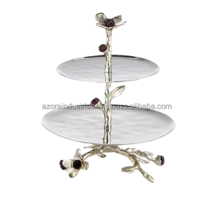 แท่นวางเค้กโลหะแวววาวดีไซน์ใหม่มีสไตล์หรูหราทันสมัยแท่นวางเค้กแนวโมเดิร์น - Product Image 1