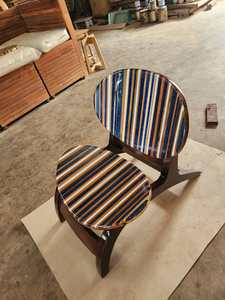 Chaise d'appoint moderne et luxueuse en bois et résine, nouveau design, fauteuil de salon à dossier incurvé pour salon et chambre d'hôtel - Vente chaude - Product Image 3