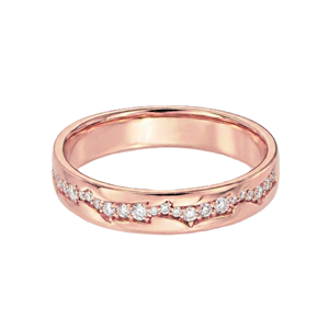 Bague minimaliste en or massif 9K 10K 14K 18K avec diamant de laboratoire taille ronde, Bague de promesse, Bague d'amour, Bague minimaliste pavée pour anniversaire - Product Image 4