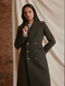 Men's 100% Wool Overcoat militarry Style Double Breasted Long Coat <b>Fur</b> Trim 220g Custom Logo OEM Outerwear - Product Image 3