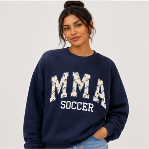เสื้อสเวตเชิ้ตคอกลมโอเวอร์ไซส์ MMA Soccer สำหรับผู้หญิง เสื้อพูลโอเวอร์คอเต่าพิมพ์ลายกราฟิก เสื้อสเวตเชิ้ตโอเวอร์ไซส์ทรงหลวม คอสูง แขนยาว - Product Image 1