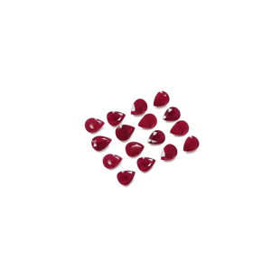 Rubis naturels de Birmanie non traités, formes poire calibrées 5x7mm, pierres précieuses de rubis naturelles facettées en vrac pour la fabrication de bijoux - Product Image 3