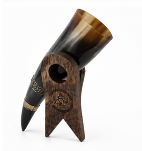 Medieval Viking Buffalo Horn Mead Cup with Brass Band Handmade Decorative Drinking Horn Display Gift - Product Image 4