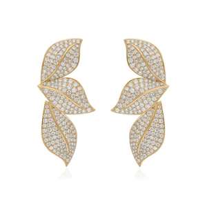 Pendientes de Aro con Diamantes Hechos a Mano de la Mejor Calidad, Oro de 14K, Joyería de Moda para Mujer, Colección de Regalos Disponible a Precio Directo de Fábrica - Product Image 3