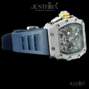 Premium Quality Bling Moissanite <b>Diamond</b> <b>Watch</b> for Men Hip Hop Style Wristwatch with Brilliant Stones Available For Sale - Product Image 5