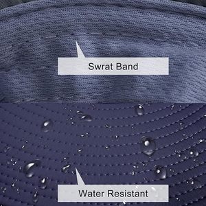 Unisex Wide Brim Mesh Fabric Sun <b>Hat</b> with 3D Embroidery <b>Navy</b> Blue Nylon Adjustable Strap Outdoor Casual Spring Summer Adult - Product Image 3