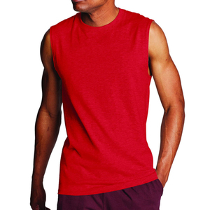 Comfortable Soft 100% Cotton Knitted Breathable Sporty Style Tank Tops <b>Men</b> 4-Way Stretch Plain Color Training Workout <b>Singlets</b> - Product Image 2