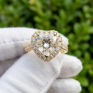 Anillo de Compromiso Premium con Diamante Cultivado en Laboratorio de 3 Quilates, Corte Corazón, E VVS2 VS1, Diseño Romántico de Anillo de Promesa con Halo - Product Image 3