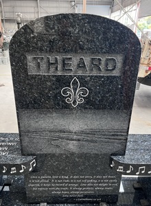 Nuevo Diseño <span class=keywords><strong>de</strong></span> Lápida Estilo Americano con Flor Tallada en Granito Azul Perla <span class=keywords><strong>para</strong></span> <span class=keywords><strong>Cementerio</strong></span> y Memorial - Product Image 5