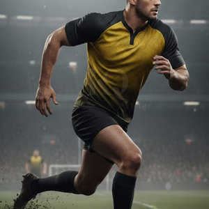 Uniforme de rugby tendance pour hommes, design personnalisé, tissu respirant léger et doux de haute qualité, haut à manches courtes assorti - Product Image 6