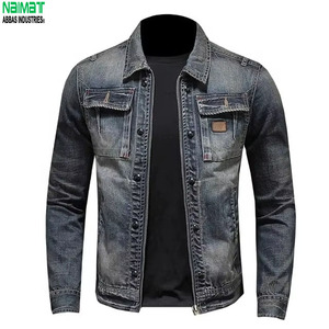 Modern Stitched Texture Winter <b>Men's</b> <b>Denim</b> Trucker <b>Jacket</b> Minimalist Heavy Duty Slim Fit Front Logo Everyday Layer - Product Image 5