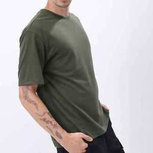 Men's O-Neck Short Sleeve Olive Green 100% Cotton Jersey <b>Patchwork</b> Eco-friendly Breathable Casual Knitted T-<b>Shirt</b> Regular Fit - Product Image 4
