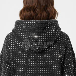 Sudadera con Capucha para Mujer, Estilo Casual, con Pedrería y Lavado Ácido, Material Suave y Ligero, Ideal para un Look Urbano - Product Image 6