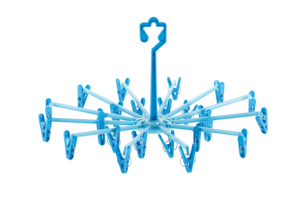 Blue Plastic Clothes Peg Rack With 16 Clips Round <b>Standing</b> Type For <b>Laundry</b> Room Durable Design Modern Style - Product Image 5