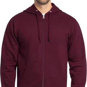 เสื้อฮู้ดผู้ชายแบบมีซิปเต็มตัว ผ้าฝ้ายฟลีซ ระบายอากาศได้ดี ปักลายได้ตามต้องการ สำหรับฤดูใบไม้ผลิ อุ่นสบาย - Product Image 1