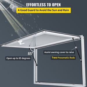 60X36 pollici Stand di concessione che serve porta finestra a doppia punta chiusura a forcella 85 gradi per camion cibo a 85 gradi vetro non incluso - Product Image 4