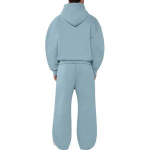 Custom Logo Streetwear Boxy <b>Cropped</b> <b>Zip</b> <b>up</b> Hoodies and Sweatpants Set Manufacturer Oversized Blank Sport Men's Tracksuit new - Product Image 5