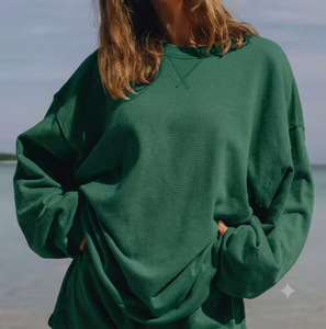 Suéter de Cuello Alto de Algodón Grueso para Mujer, Silueta Holgada, Estilo Urbano, Top de Moda - Product Image 1