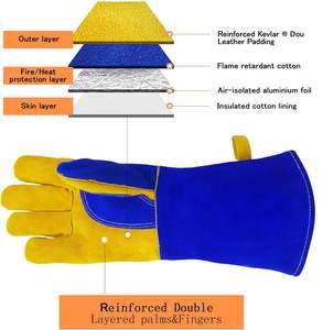 Guantes de Soldadura Resistentes al Fuego a Precio de Mayoreo, Nuevos Guantes de Barbacoa Resistentes al Calor, Guantes de Trabajo de Cuero Vacuno - Product Image 4