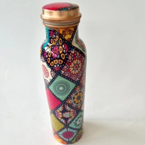 ILAHI's Copper Eco-Friendly 500ml <b>Water</b> <b>Bottle</b> Lid Classic Design Travel Outdoor Use Uttar Pradesh Model ICOMCB-13267 - Product Image 1