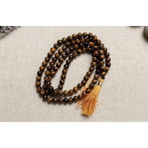 Pulsera Mala de 108 cuentas de ojo de tigre hecha a mano al por mayor, collares de cuentas finas de Jaipur, India, joyería espiritual sagrada - Product Image 2