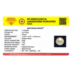 Perle naturelle certifiée 16,35 carats, pierre précieuse en vrac pour bijoux fins - Product Image 3