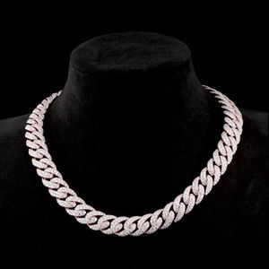 Luxury <b>Iced</b> <b>Out</b> Cuban Link Moissanite Diamond <b>Chain</b> Necklace VVS Hip Hop Statement Jewelry Premium Unisex Gift Accessory - Product Image 1