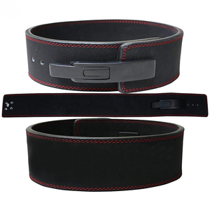 Cinturón de Soporte Lumbar Ajustable de Neopreno Rhino Fitness, Negro con Costuras Rojas, Soporte Envolvente para la Espalda, para Levantamiento de Pesas, para Adultos - Product Image 3