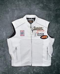 Chaleco de Cuero Harley Davidson de Edición Limitada, Totalmente Personalizado, para Hombre, con Opciones de Seguridad - Product Image 1