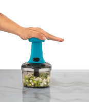 Exclusieve Wonder Push Chopper Handmatige Voedselverwerker, Voedselveilige Kunststof Behuizing, Roestvrijstalen Messen, Robuuste Groentegereedschap