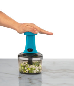 Exclusivo procesador manual de alimentos Wonder Push Chopper con cuchillas de acero inoxidable, herramienta multiusos para cortar verduras - Product Image 5
