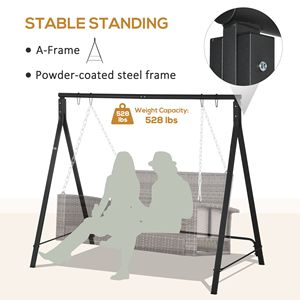 Supporto per Altalena da Giardino in Metallo Resistente, Capacità di Carico 660 LBS, per Interni/Esterni, per Cortile, Patio, Prato - Product Image 6