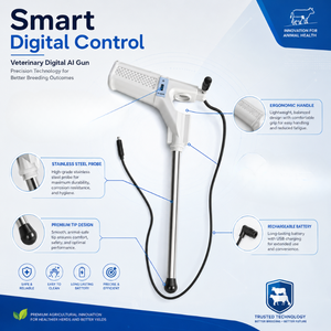 Pistolas Veterinarias Digitales con IA, Control Inteligente y Sonda de Acero Inoxidable |   Dispositivo de Inseminación Artificial Recargable para Ganado - Product Image 5