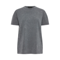 T-shirt basique en coton pour femme, couleur anthracite, manches courtes, décontracté, pour tous les jours