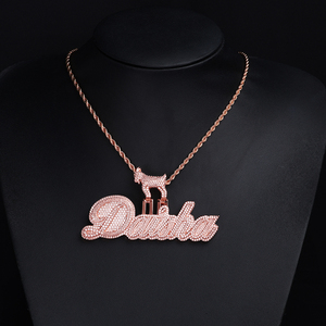 Mens 925 Silver Moissanite Custom Name Pendant Goat Design Iced Script Letter <b>Statement</b> <b>Necklace</b> Luxury Jewellery Gift - Product Image 4
