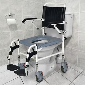 4-in-1 Multifunctional Commode Chair Shower/Wheelchair/Normal Chair 4 Level Height Adjust Bathroom Safety Equipment - Product Image 5
