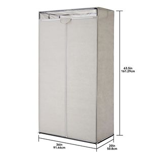 Armadio per vestiti per adulti in acciaio con cerniera a un solo livello 36 \ "armadio portatile con pomice grigio - Product Image 5