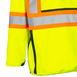 Sweat-shirt réfléchissant haute visibilité jaune, veste de sécurité avec fermeture éclair et poches, vêtements de travail - Product Image 5
