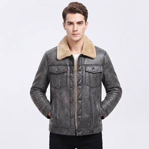 Chaqueta Varsity para Hombre, Marrón, Poliéster/Algodón, Cuello de Piel Sintética, Cortavientos, Informal, Otoñal, Cuello Alto, Corte Regular, con Capucha - Product Image 5