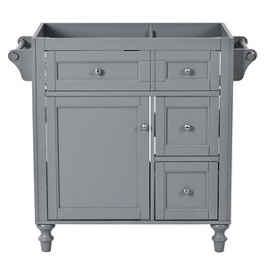 Modern 30-Inch Bathroom Vanity <b>Storage</b> Cabinet with <b>2</b> <b>Drawers</b> and Tipout <b>Drawer</b> Sink Not Included Contemporary Style - Product Image 2