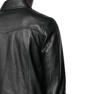 Men's 100% Polyester Thick Leather Jacket Stand Collar <b>Covered</b> <b>Button</b> Patchwork Design Windproof Breathable Cotton Filled High - Product Image 5