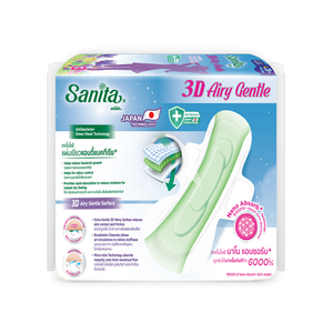 Sanita 3D Airy Gentle Slim Wing Menstrual <b>Pads</b> 29 Cm Night <b>Heavy</b> Absorbency Breathable Non-Woven Fabric - Product Image 2