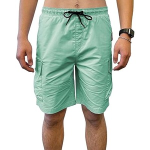 Shorts cargo tendance pour hommes, tissu robuste en polyester/coton, coupe large, poches utilitaires, taille élastique, écologiques - Product Image 1