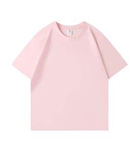Men's <b>Plain</b> <b>Pink</b> Short Sleeve O-Neck <b>T</b>-<b>Shirt</b> 100% Cotton Regular Fit Casual Knitted Fabric Solid Color - Product Image 1