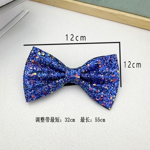 Nœud Papillon Bleu Scintillant en PU pour Garçons, Accessoire Décoratif à Paillettes pour Tenues de Fête et Cérémonie, Vente en Gros, En Stock - Product Image 5