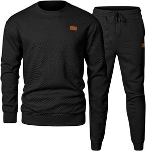 Boys' Autumn Warm Casual Wear 2-Piece Outerwear <b>Sets</b> Breathable Knitted Loungewear Comprising <b>Sweaters</b> Trousers Solid Pattern - Product Image 1