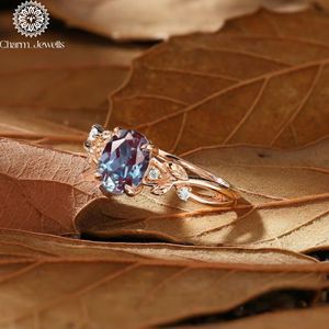 Charm_Jewells Cushion Cut Moissanite Engagement <b>Ring</b> Rose Gold Plated Prong Setting Romantic Gemstone Women's IGI Certified 3 GM - Product Image 1