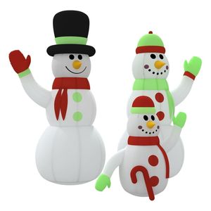 Muñeco de Nieve Inflable Multicolor Familiar, Tela Oxford Resistente con Revestimiento de PU, Decoraciones Navideñas para Jardín - Product Image 2