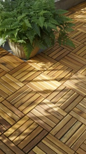 Dalles de terrasse en acacia SMARTWOOD pour extérieur, dalles de sol en bois massif imperméables à assembler soi-même pour balcon, jardin, patio, vente en gros - Product Image 5